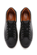 Men's Black Lace-up Leather Sneaker | Derimod