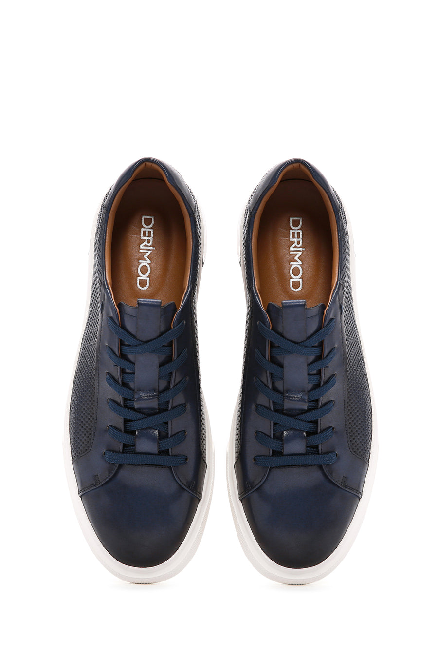 Male Navy Lace-up Leather Sneaker