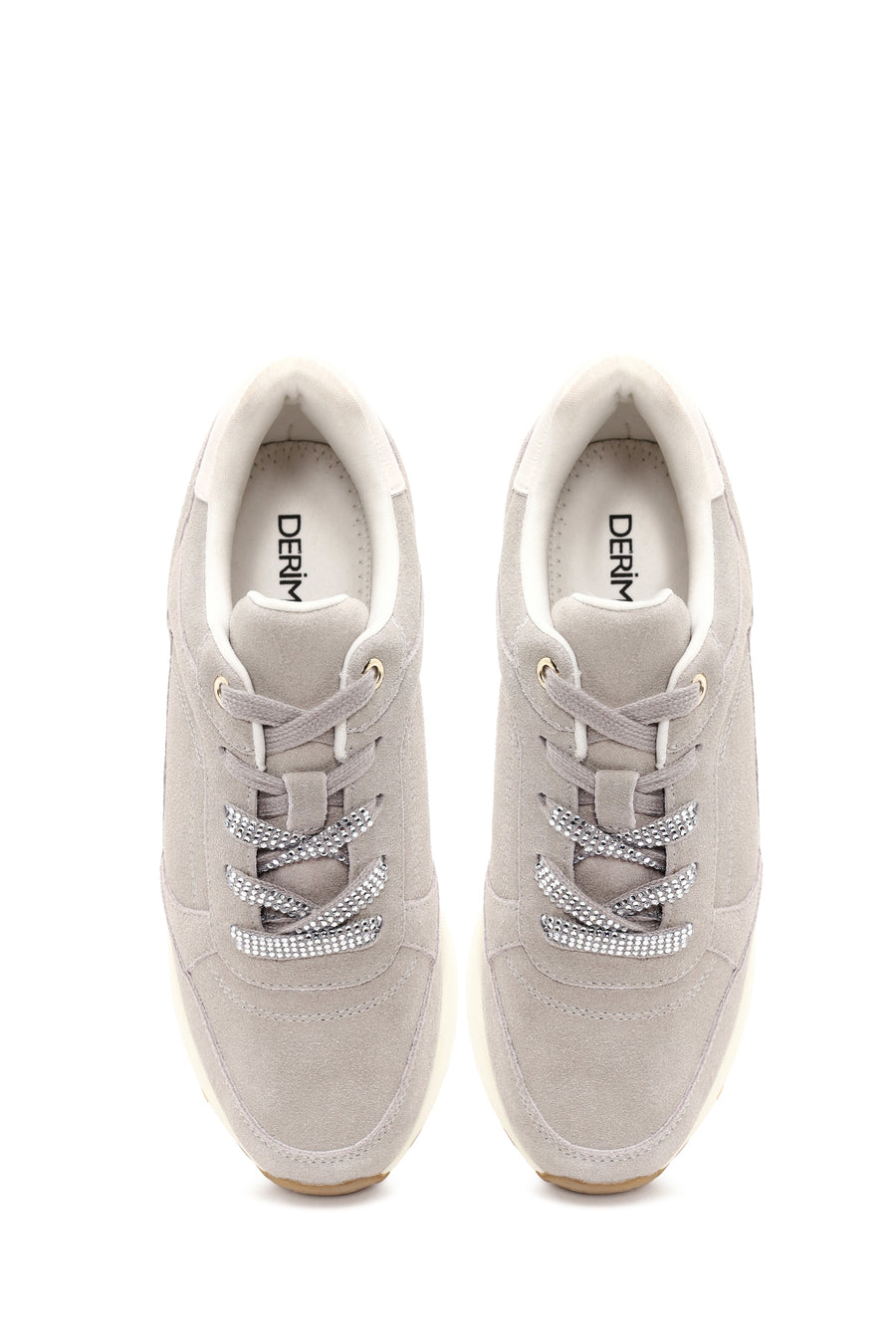 Woman Gray Lace-Up Wedge Heel Suede Shoes