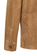 Osimhen Male Beige Suede Leather Shirt Jacket | Derimod