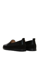 Women's Black Lurex Leather Comfort Loafer | Derimod