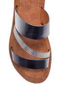 Women's Black Stone Slippers | Derimod