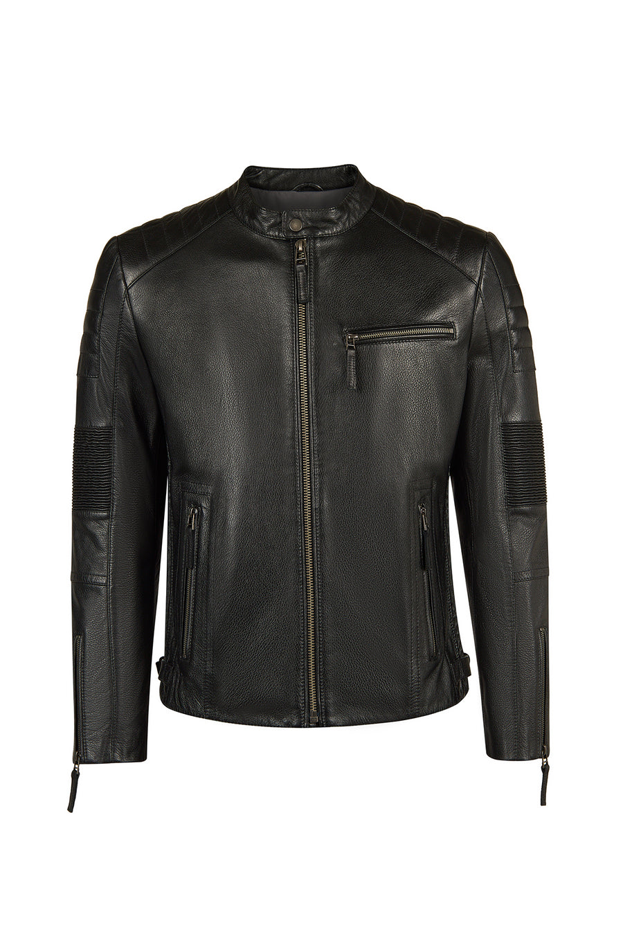 Lavine Male Black Slim-Fit Leather Jacket 26WGF6616CY | Derimod