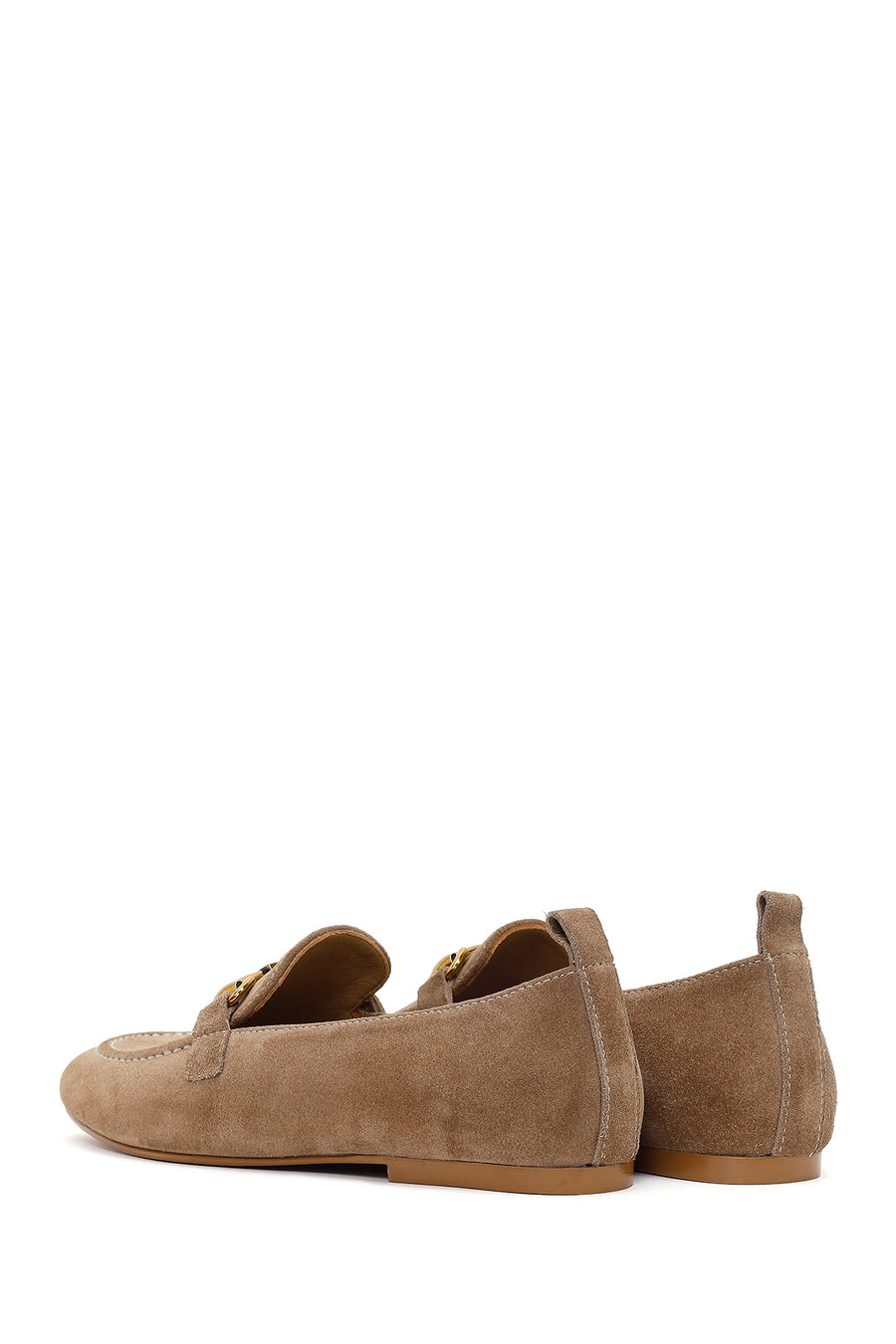 Women's Mink Suede Leather Loafer with Buckle