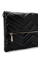 Women's Black Long Chain Strap Quilted Clutch Bag | Derimod