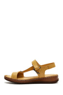 Women's Tan Leather Comfort Sandals | Derimod