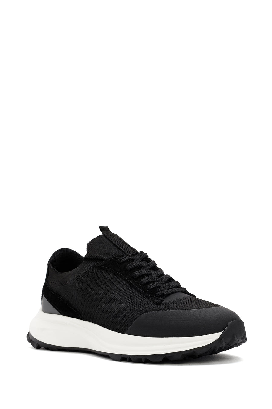 Derimod Zero Men's Black Lace-Up Thick Soled Fabric Sneaker