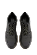 Men's Green Lace-Up Leather Casual Sneakers | Derimod