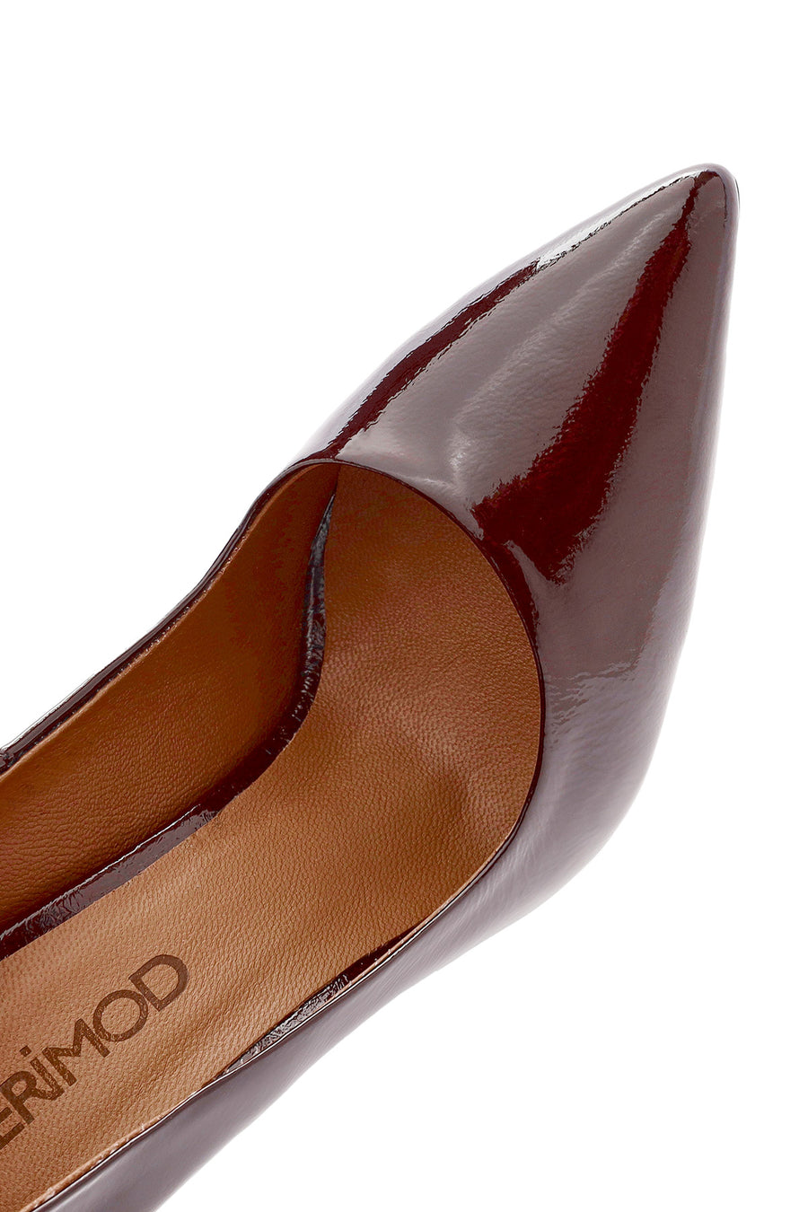 Kadın Bordo Yüksek İnce Topuklu Rugan Deri Stiletto