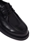 Male Black Lace-Up Thick-Soled Leather Casual Shoes | Derimod