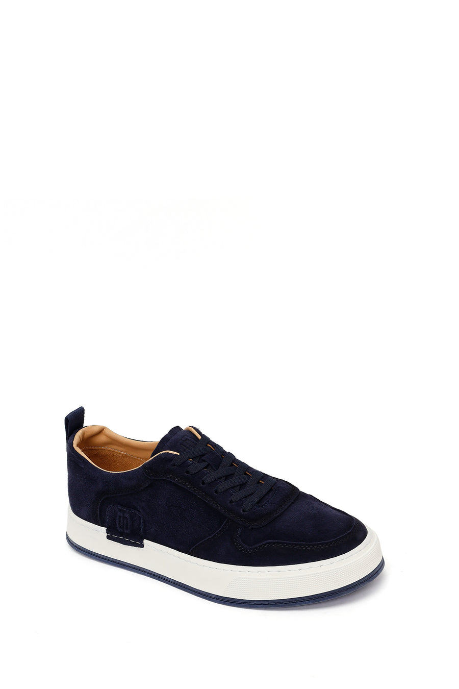 Male Navy Lace-up Thick-soled Suede Leather Sneaker