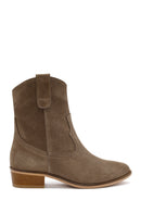 Women's Mink Suede Leather Cowboy Boots | Derimod