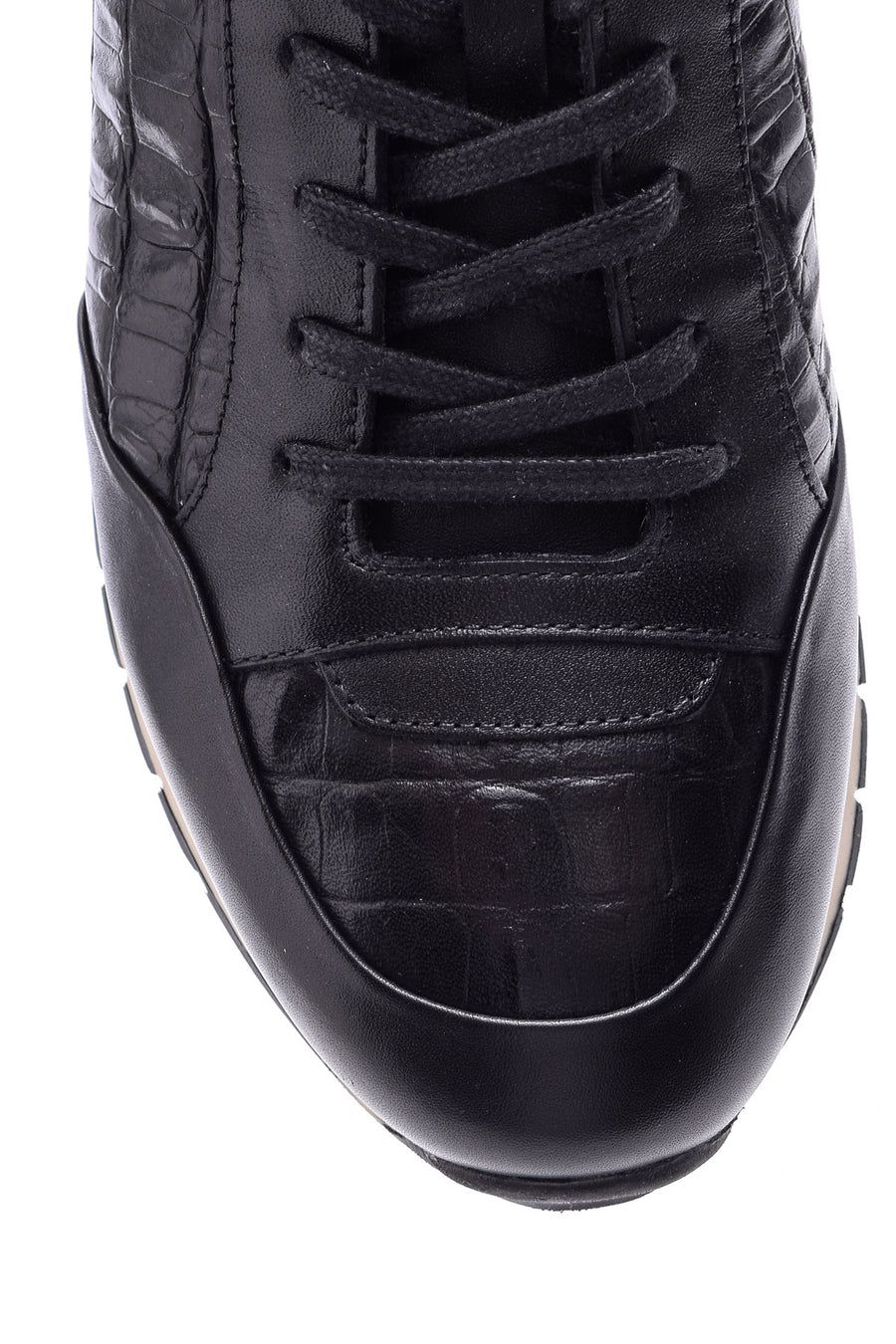 Erkek Kroko Detaylı Deri Sneaker