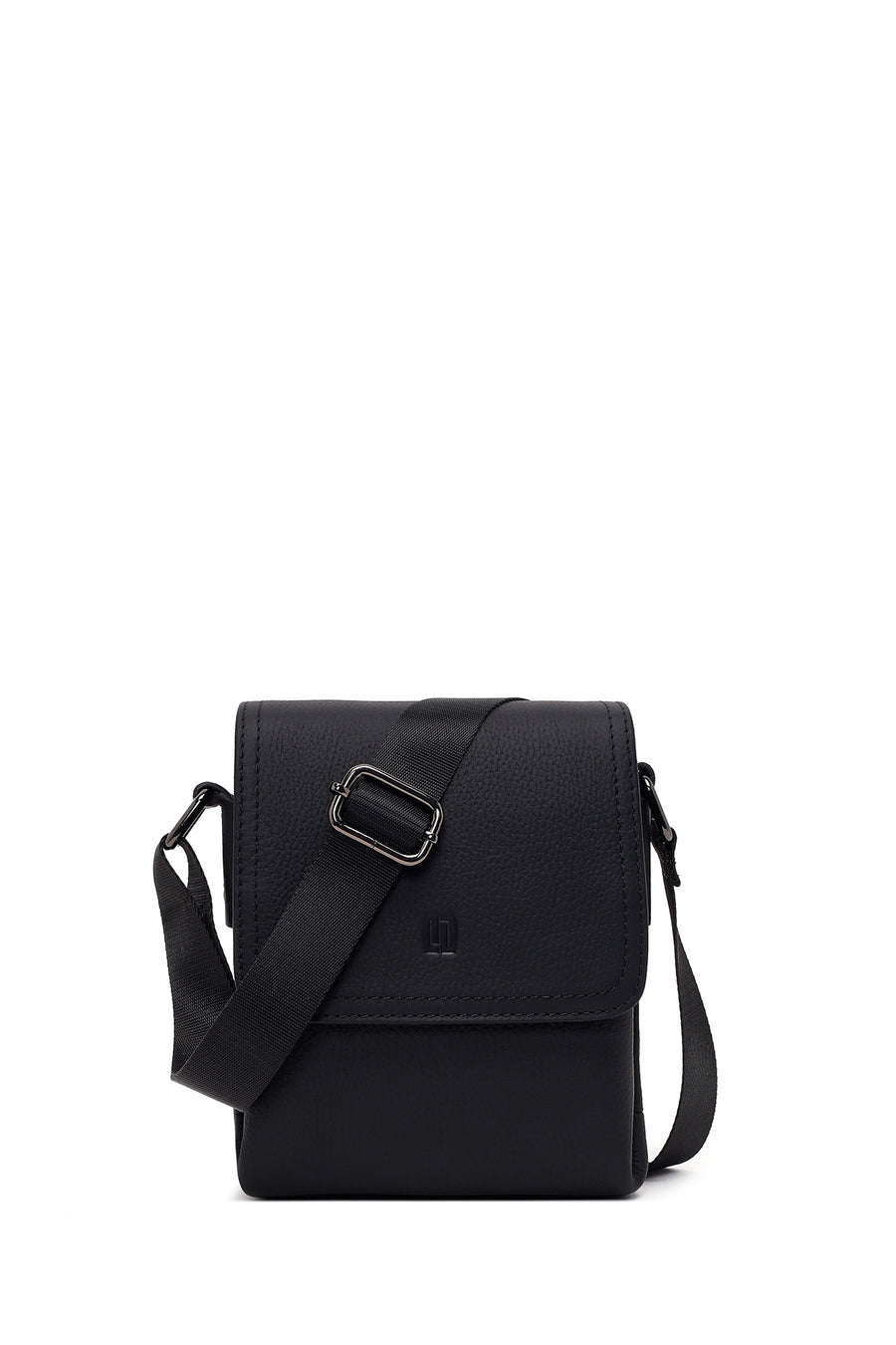 Male Black Long-Strap Leather Messenger Bag 25WBD3540FT | Derimod