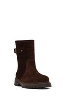 Women's Brown Suede Leather Boots | Derimod