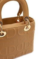 Women's Beige Long Strap Printed Mini Shoulder Bag | Derimod