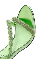 Women's Green Stone Thin Heel Sandals | Derimod