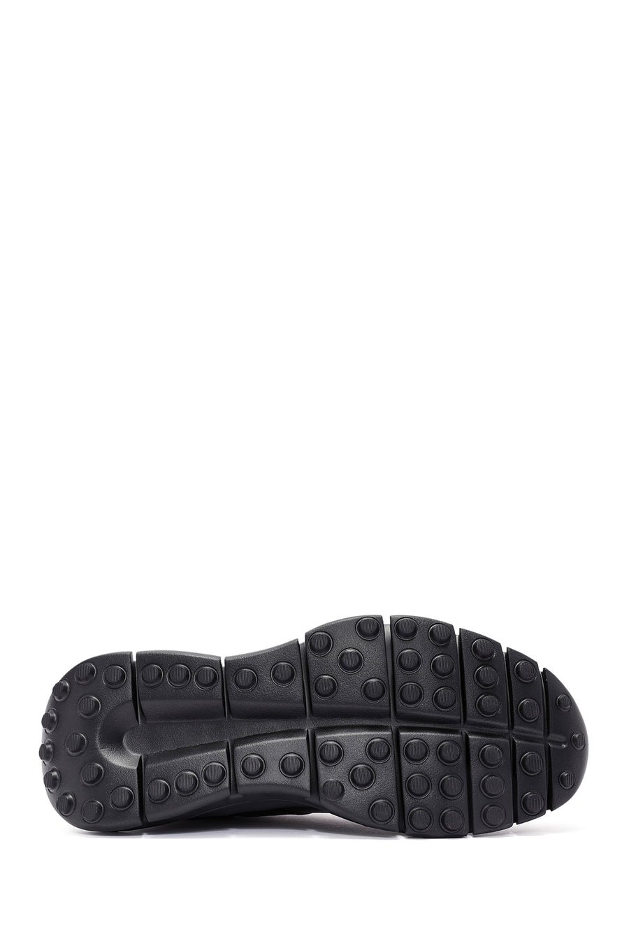 Men's Black Leather Strap Sneakers
