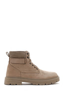 Men's Beige Nubuck Leather Casual Boots | Derimod