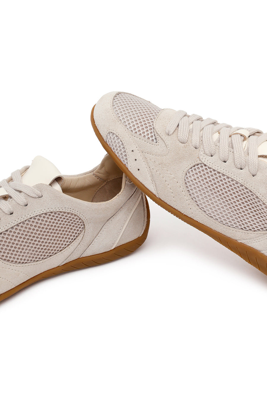 Kadın Bej Bağcıklı Süet Deri Sneaker