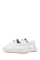 Women's White Lace-Up Leather Sneaker | Derimod