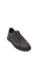 Male Gray Lace-up Thick-soled Nubuck Leather Casual Sneaker | Derimod
