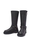 Harley Davidson Women's Black Myerson Leather Boots | Derimod