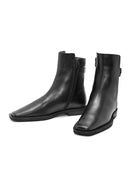 Women's Black Zippered Leather Boots | Derimod