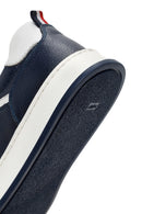 Men's Navy Blue Lace-Up Leather Sneaker | Derimod