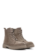 Men's Beige Leather Boots | Derimod