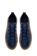 Male Navy Lace-up Leather Sneaker | Derimod