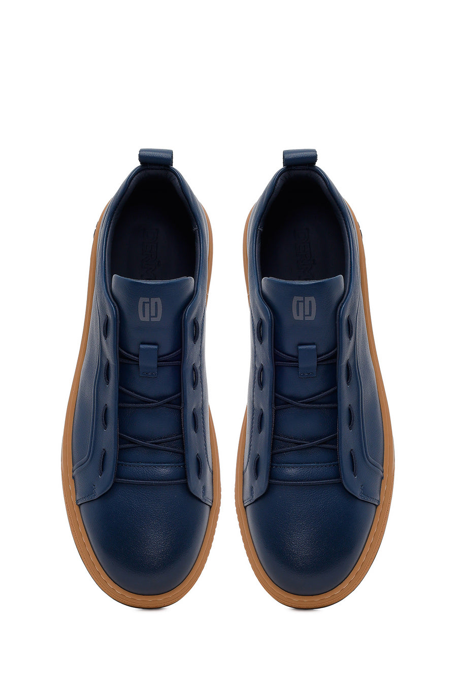 Male Navy Lace-up Leather Sneaker
