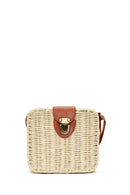 Women's Cream Long Strap Straw Crossbody Bag | Derimod