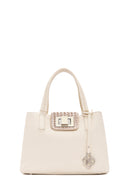 Women's Cream Long Strap Fabric Handbag | Derimod