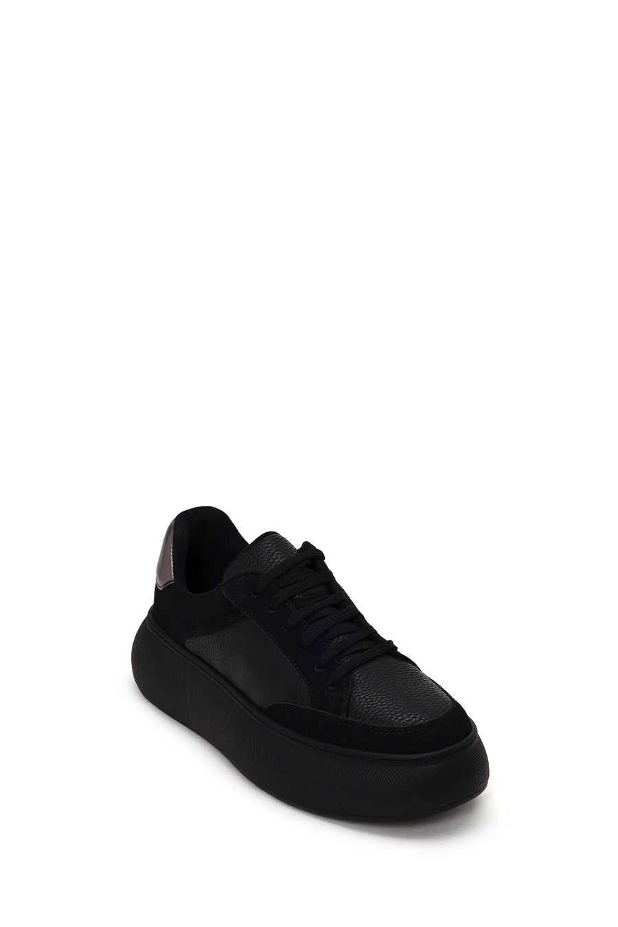 Kadın Siyah Bağcıklı Kalın Tabanlı Sneaker