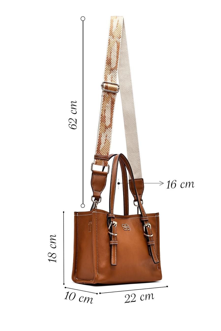 Women's Brown Long Strap Classic Handbag