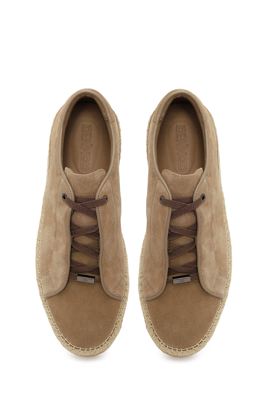 Male Beige Thick-Soled Suede Leather Sneaker