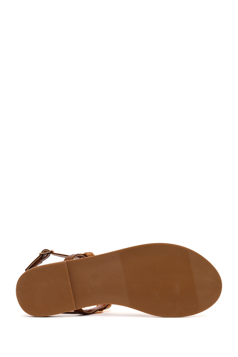 Woman Brown Jeweled Toe-Post Sandal