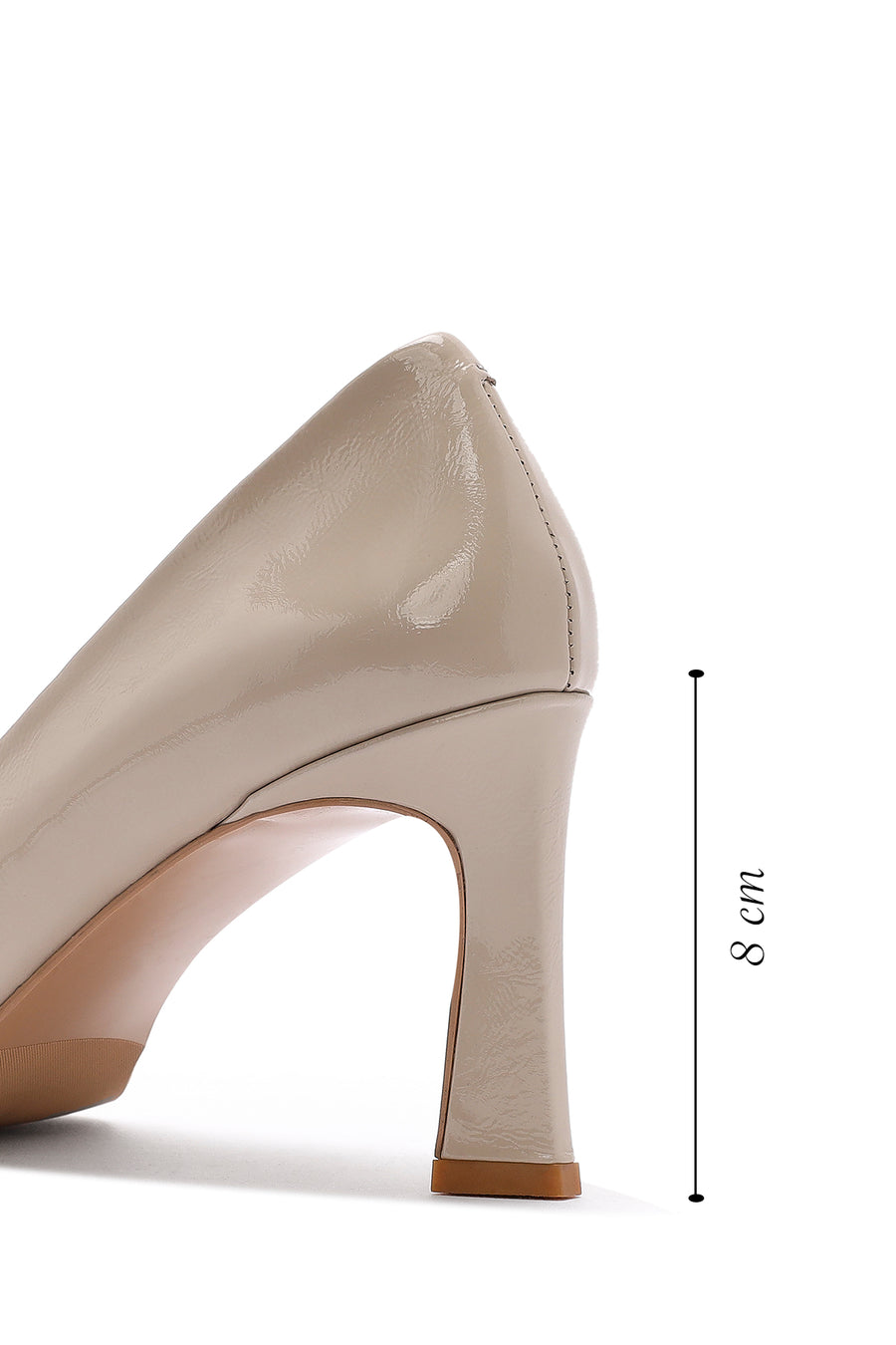 Kadın Bej Topuklu Rugan Deri Stiletto