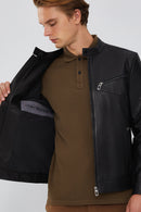 Casemiro Men's Black Leather Jacket | Derimod