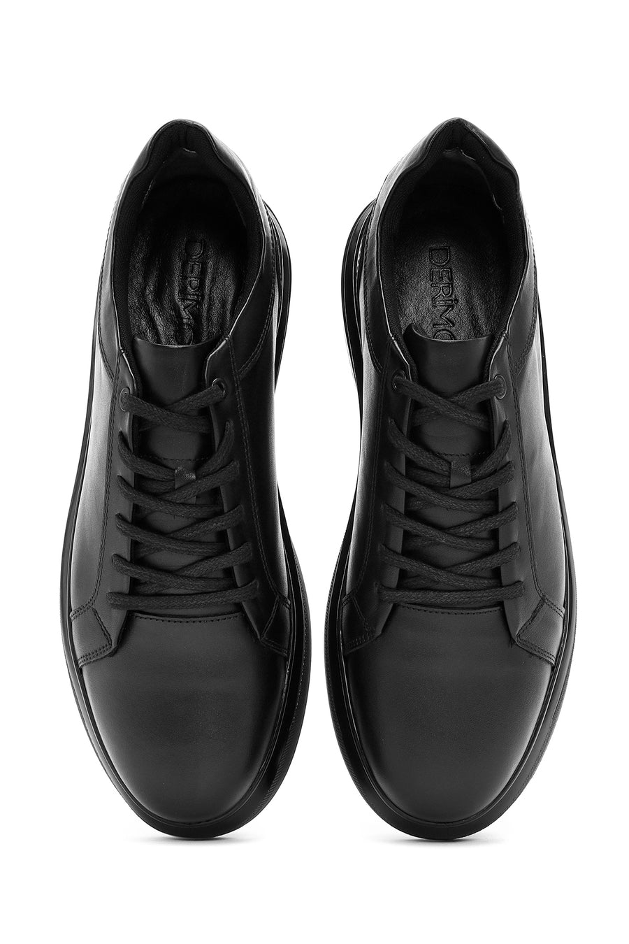 Men's Black Lace-up Leather Sneaker