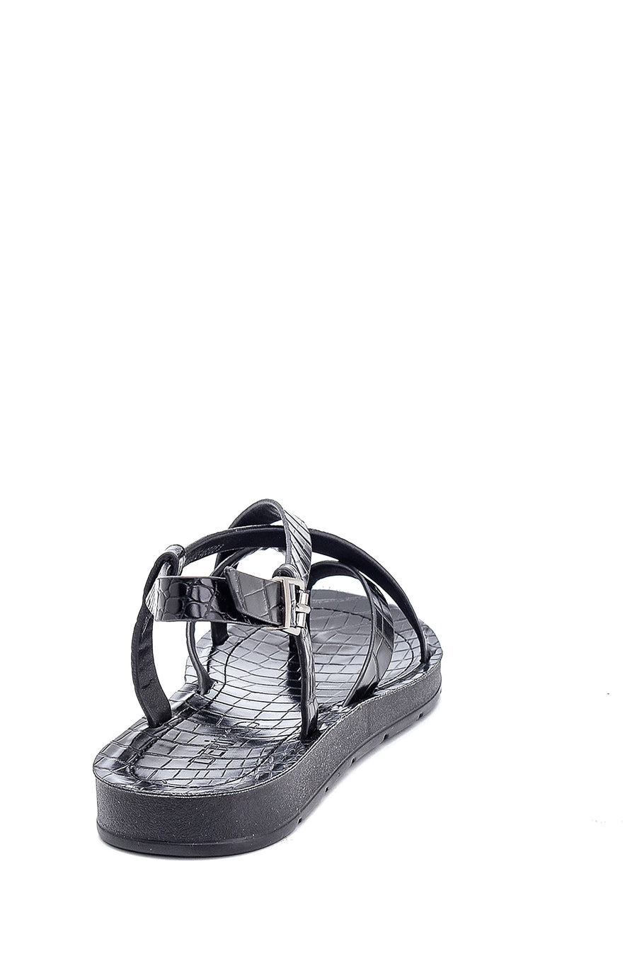 Kadın Kroko Baskılı Casual Sandalet