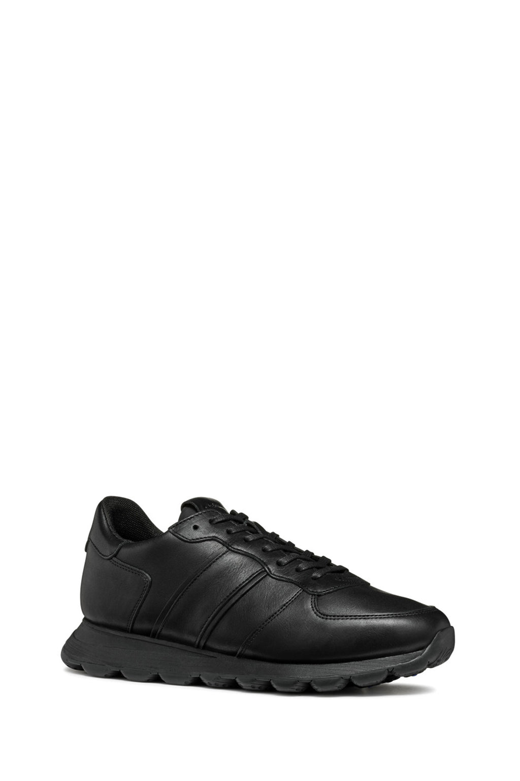Geox Erkek Siyah Bağcıklı Deri Sneaker