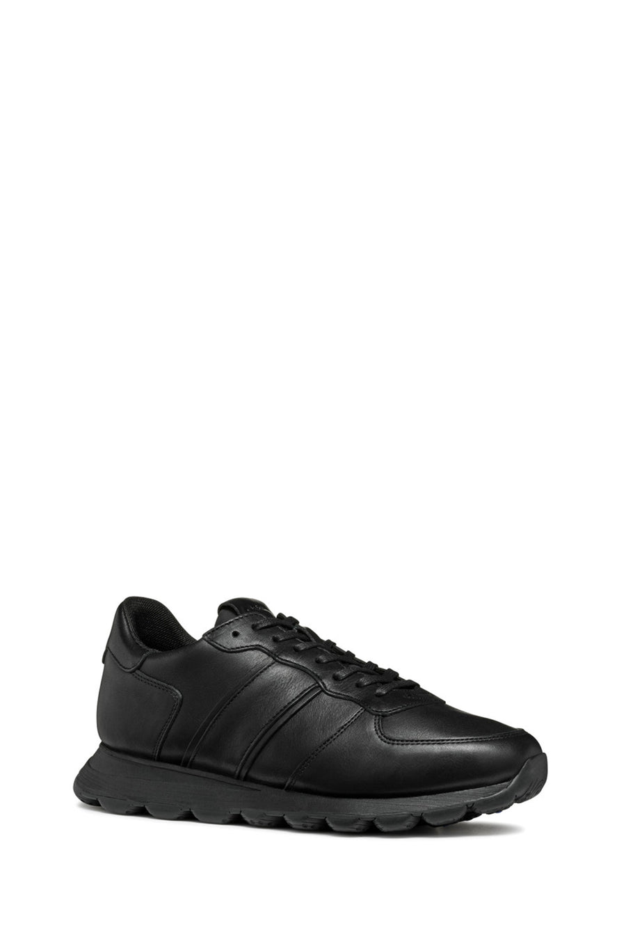 Geox Erkek Siyah Bağcıklı Deri Sneaker