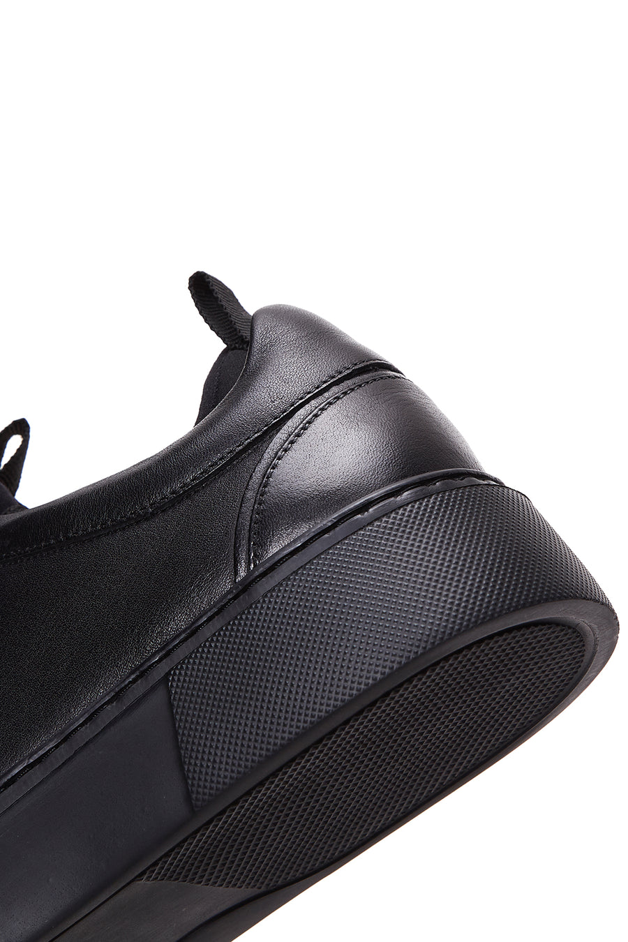 Erkek Siyah Bağcıklı Deri Sneaker