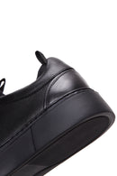 Erkek Siyah Bağcıklı Deri Sneaker | Derimod