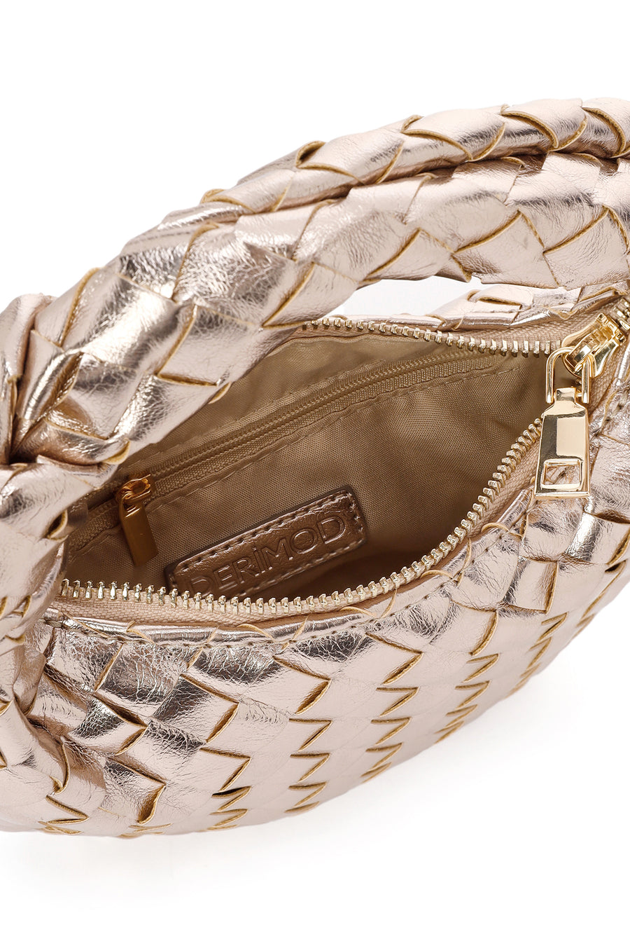 Women's Gold Knitted Shoulder Bag