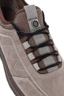 Men's Mink Lace-Up Nubuck Leather Casual Sneaker | Derimod