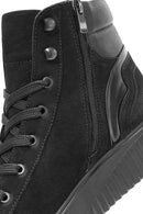 Men's Black Lace-Up Nubuck Leather High Top Sneakers | Derimod