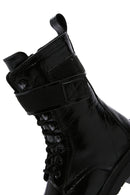 Women's Black Patent Leather Thick Soled Boots | Derimod